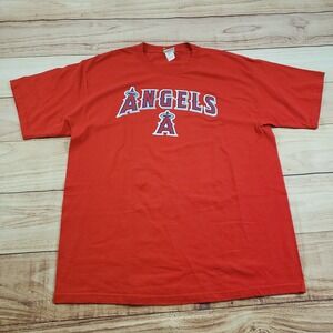 VINTAGE‎ Los Angeles Angels Shirt Mens Extra Large Red White Baseball Adult B4